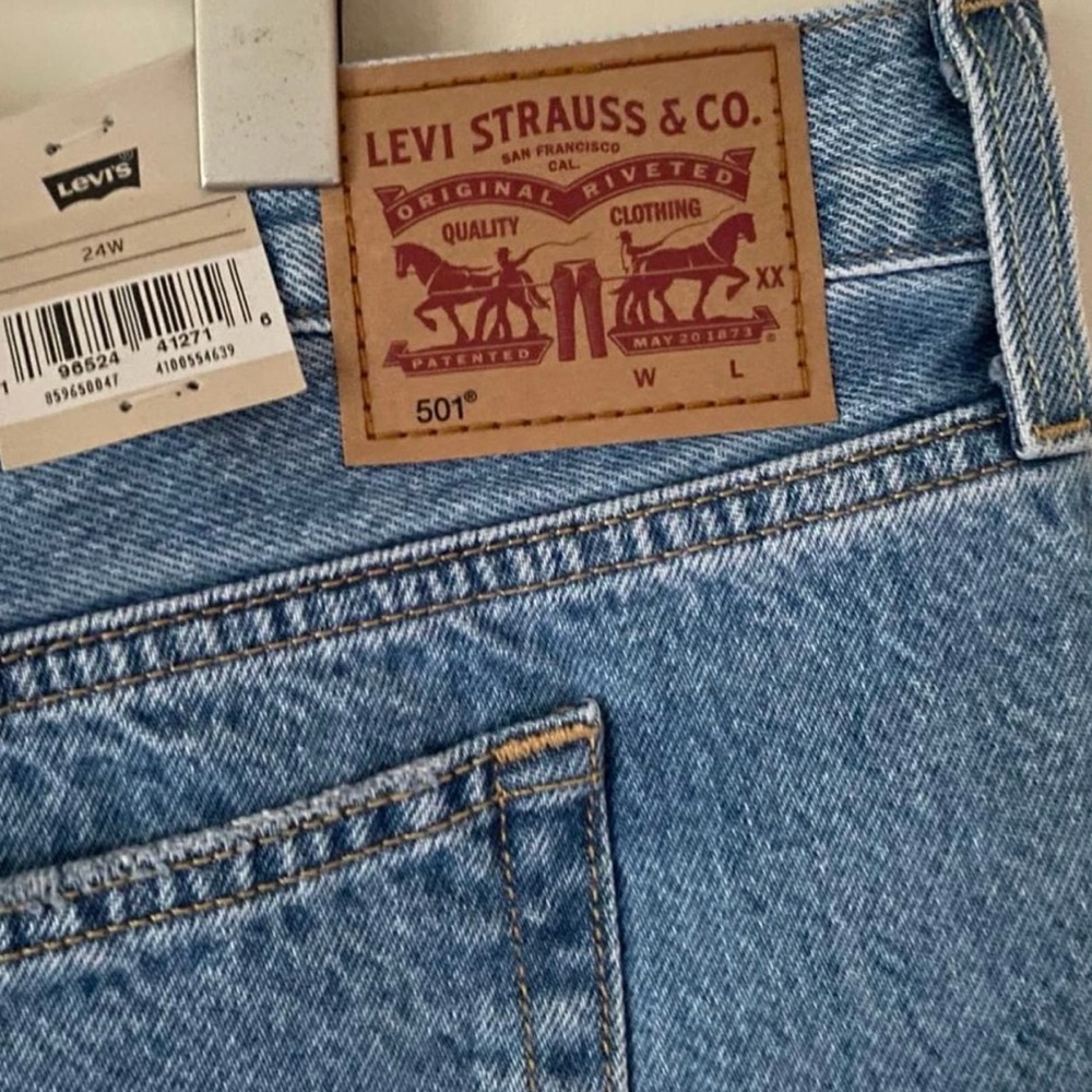 Plus size - Levi's Blue 501 High-Rise Denim Shorts